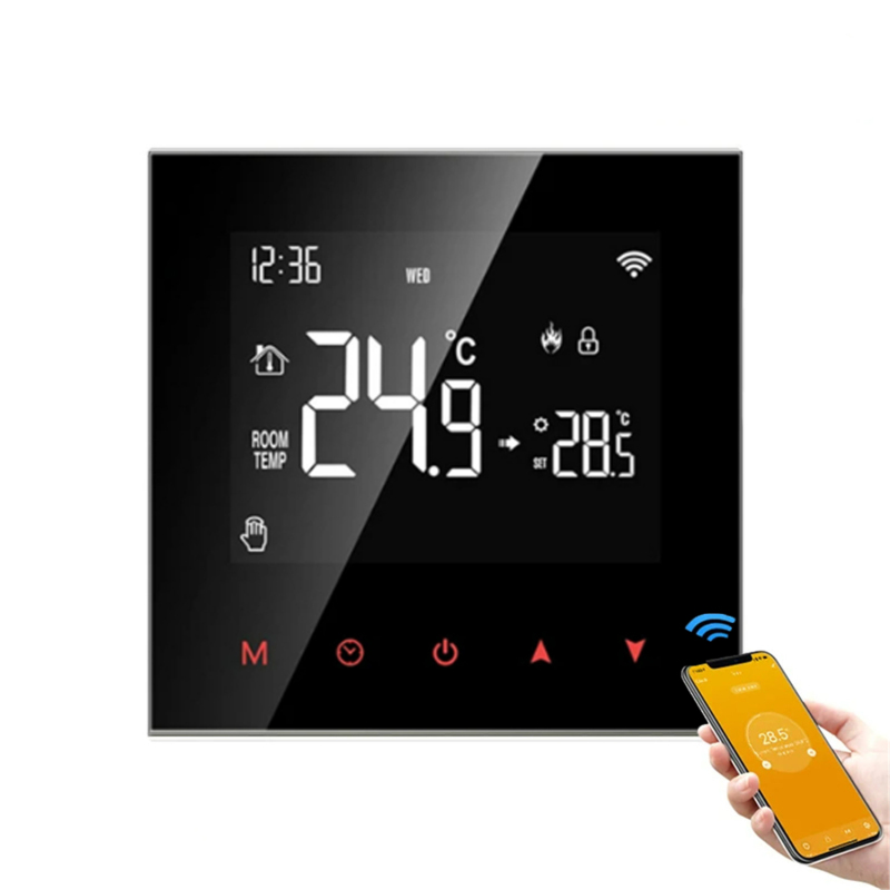 Intelligenter, Programmierbarer Wlan-thermostat Mit Touchscreen-lcd Für Wasser-/gasheizkessel, Kompatibel Mit Tuya/smartlife