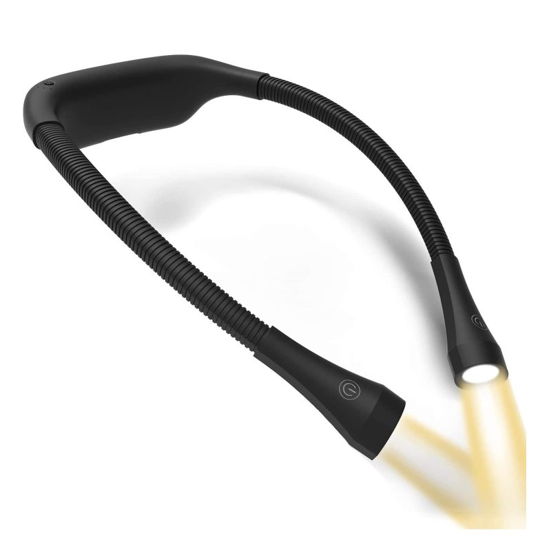 Tragbare, Wiederaufladbare Led-leselampe Zum Umhängen, Ideal Für Outdoor-aktivitäten (schwarz)