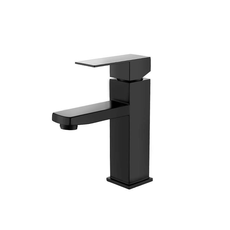 Quadratischer Wasserhahn Aus Edelstahl 304, Warm- Und Kaltwasser, Für Badezimmerwaschbecken, Sk8102-2, Schwarz 304