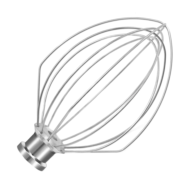 Flacher Schneebesen Mit 6 Drähten, Aus Robustem 18/8 Edelstahl, (5l, Kompatibel Mit K4/5 K5ss Ksm5 Kg25 Kf26 Kp50 Ksm6573 Ksm6521)