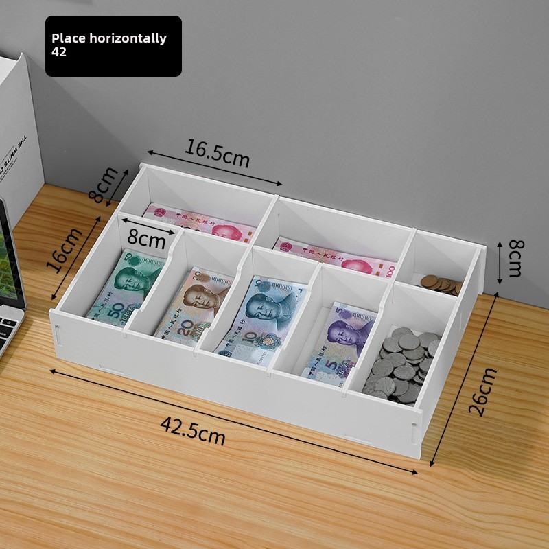 Münzaufbewahrungsbox Fürs Büro, Münzhalter, Kassenschubladen-organizer Für Geldscheine, Sparschwein (die Münzbox Ist Horizontal Bei 42,5 Cm Angebracht)
