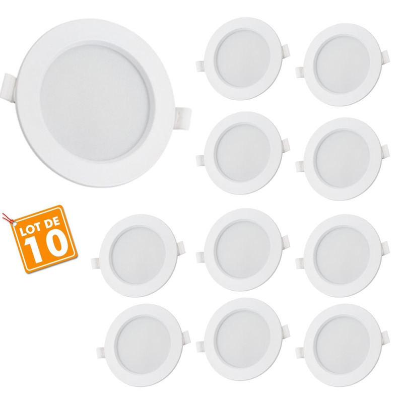 Set Mit 10 Integrierten, Ultradünnen Led-panel-scheinwerfern, 5 W, Gleichmäßige Helligkeit, 2,5 Zoll, 5 W, 7–8 Cm Öffnung