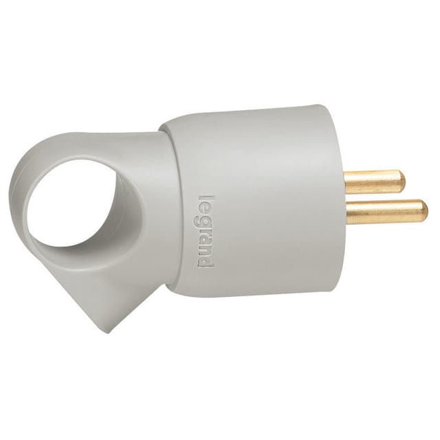 Beinrand Grau PA Stecker mit Zugöse - 050424 [25 Stück]