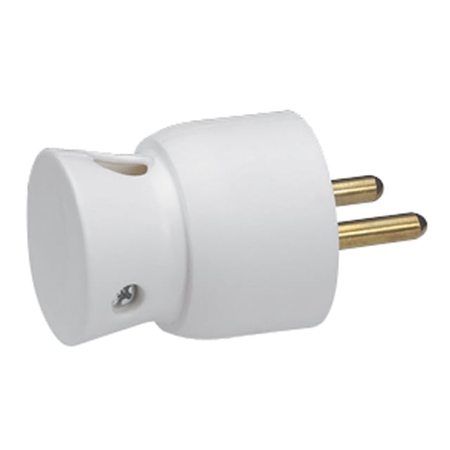 90 Grad weißer PVC-Stecker 2P+PA 16A/250V - 050416 [25 Stück]