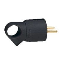 Beinrandstecker rechtwinklig mit Zugring Schwarz - 050328 [25 Stück]