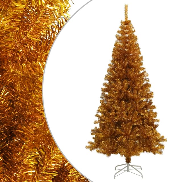 Vidaxl Artificial Christmas Tree With Stand Gold 210 Cm Pet