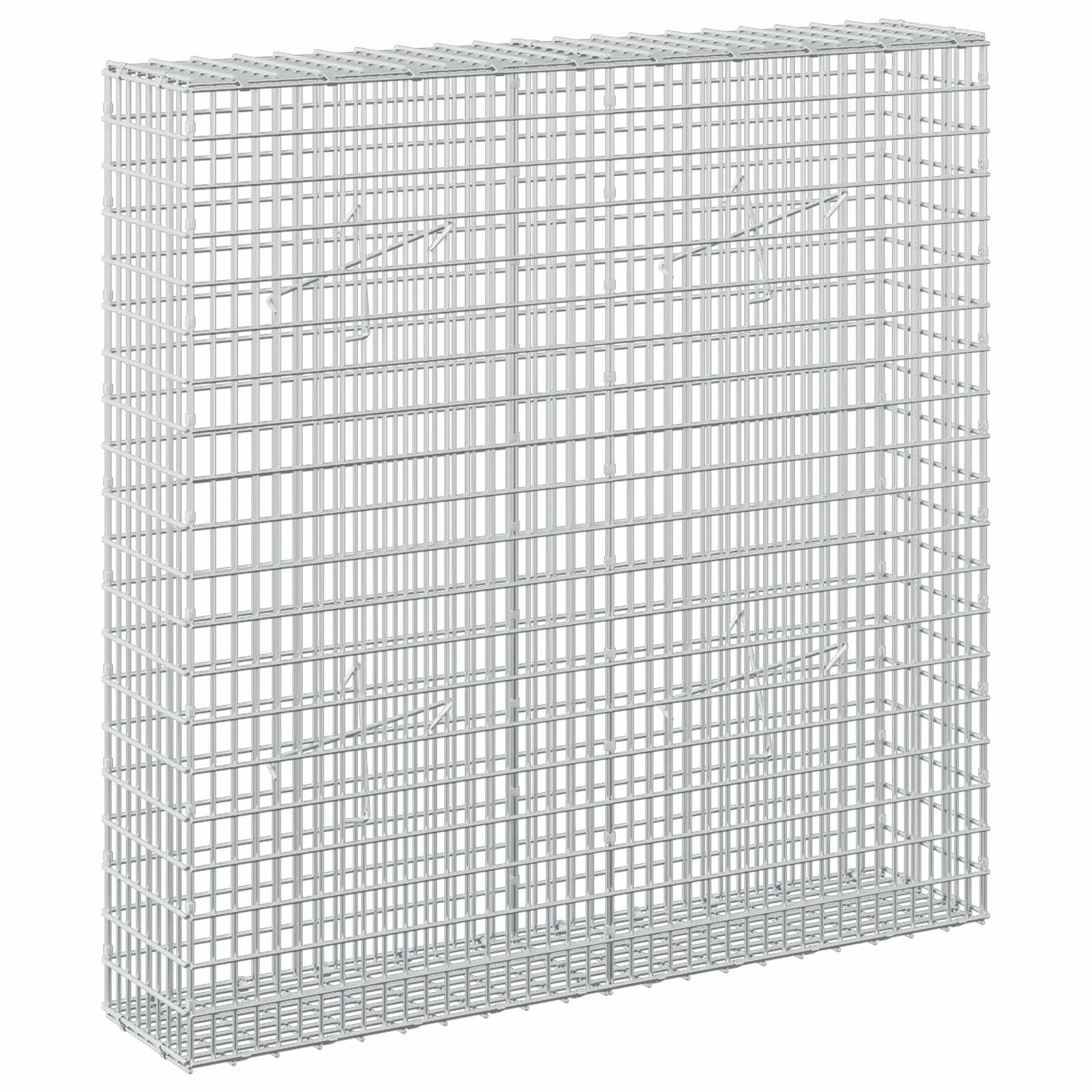 Gabione Mit 5 Mm Draht Und 5x2,5 Cm Maschen 100x20x100 Cm Vidaxl