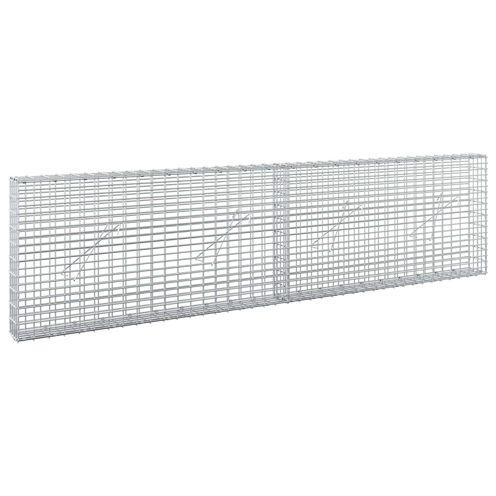 Gabione Mit 5 Mm Draht Und 5x2,5 Cm Maschen 200x10x50 Cm Vidaxl