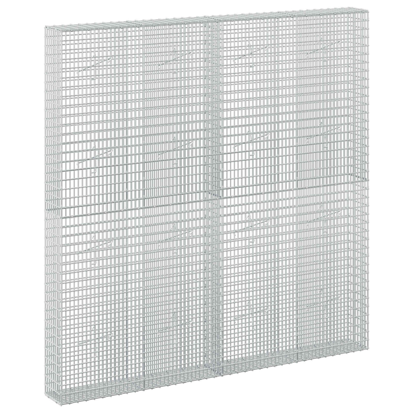 Gabione Mit 5 Mm Draht Und 5x2,5 Cm Maschen 200x20x200 Cm Vidaxl