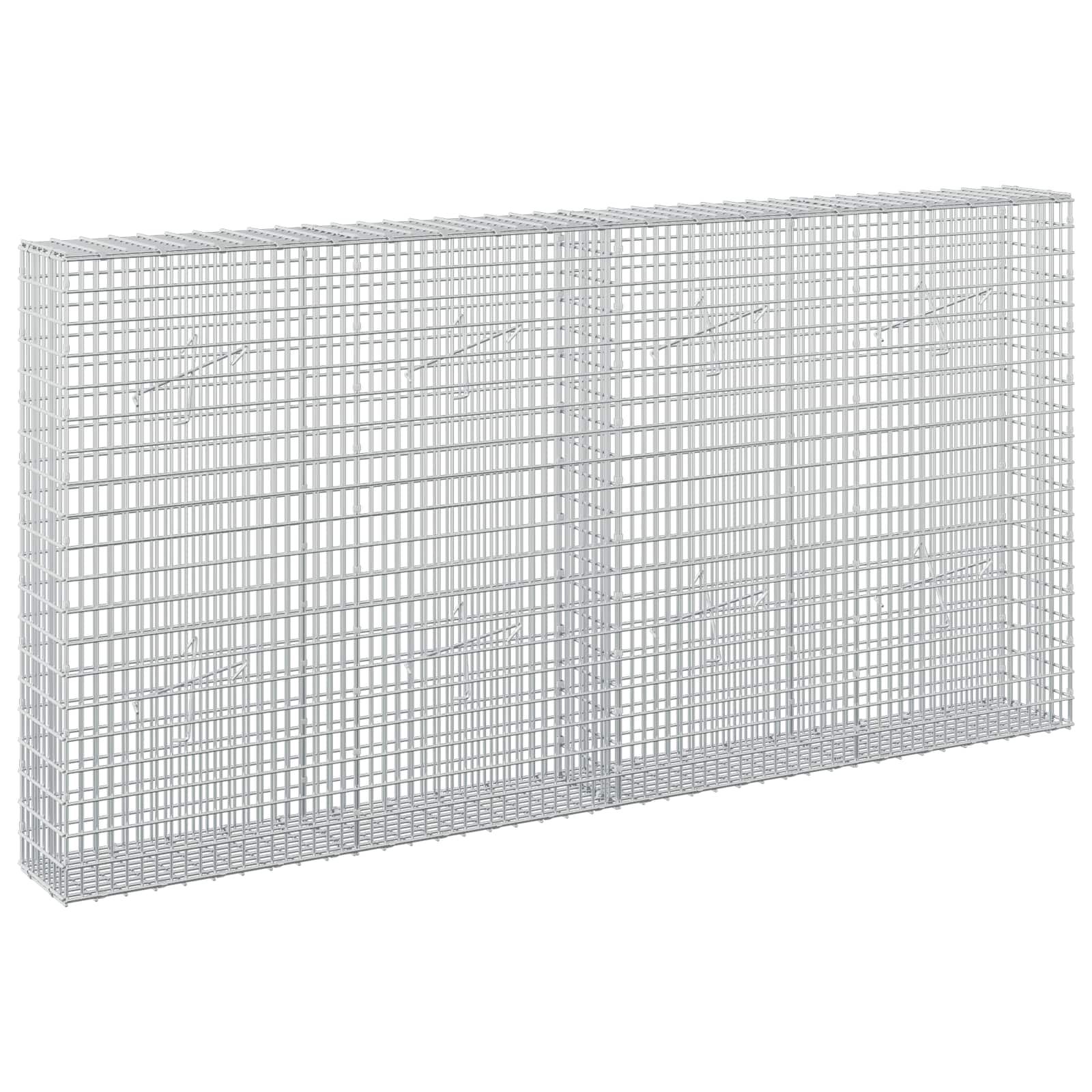 Gabione Mit 5 Mm Draht Und 5x2,5 Cm Maschen 200x20x100 Cm Vidaxl