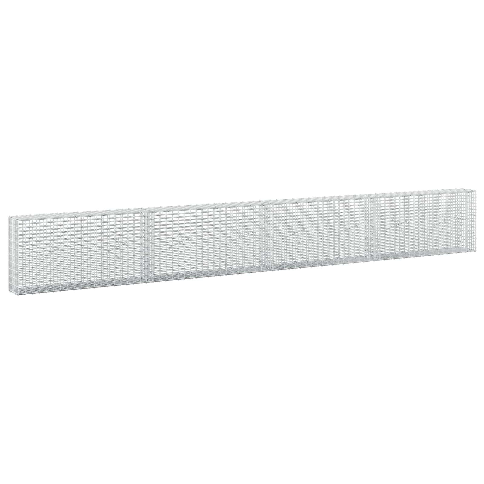 Gabione Mit 5 Mm Draht Und 5x2,5 Cm Maschen 400x20x50 Cm Vidaxl