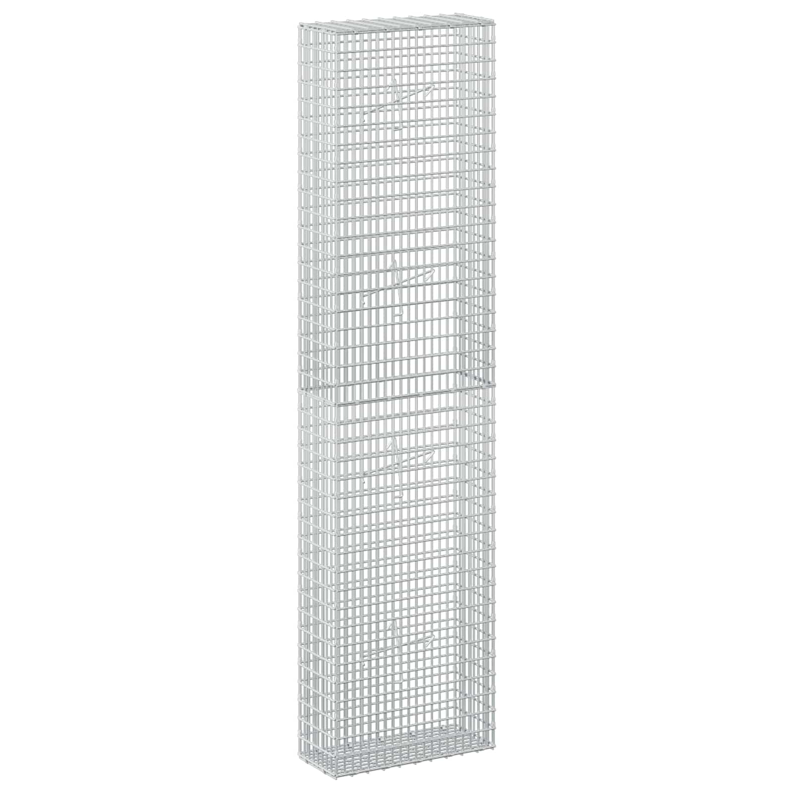 Gabione Mit 5 Mm Draht Und 5x2,5 Cm Maschen 50x20x200 Cm Vidaxl