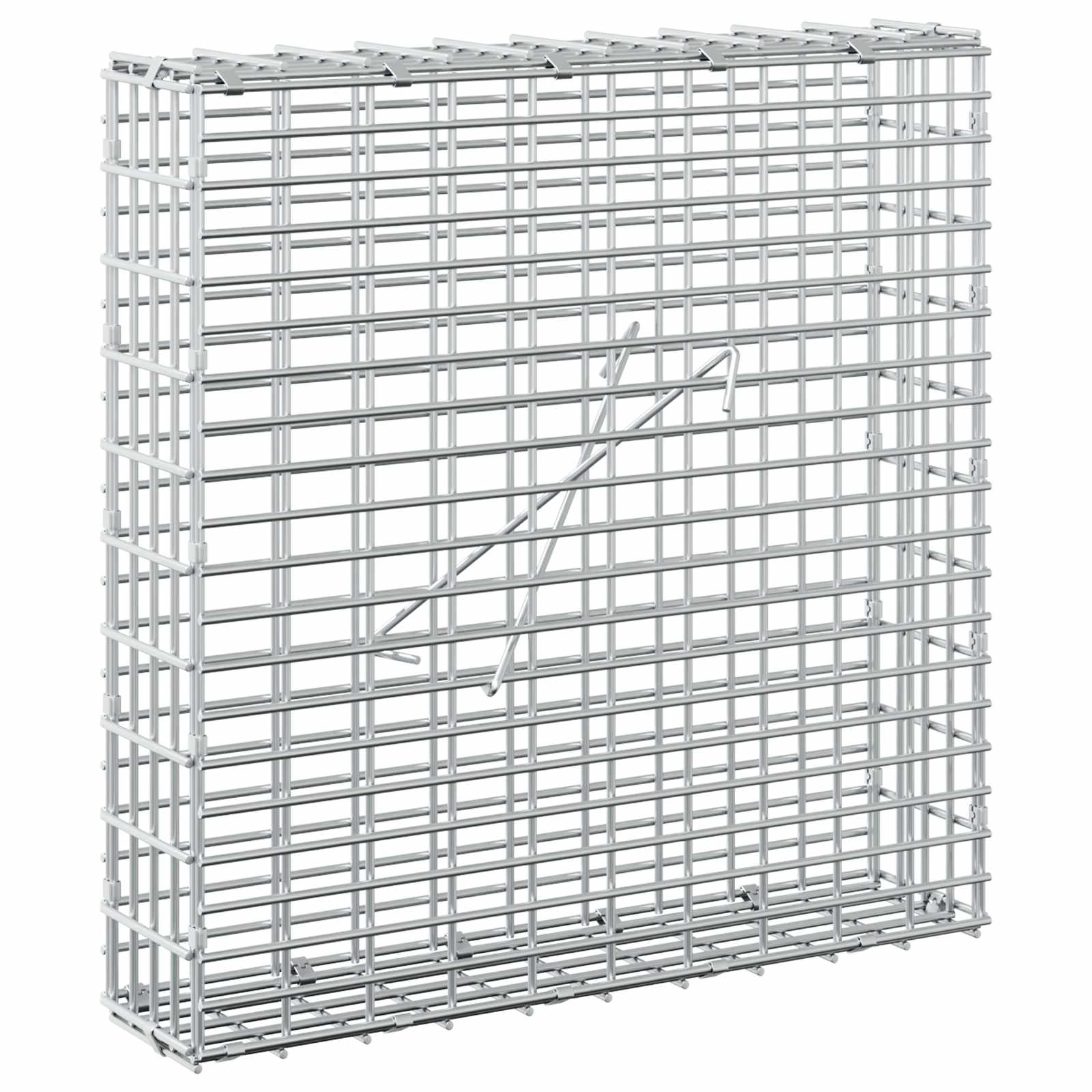 Gabione Mit 5 Mm Draht Und 5x2,5 Cm Maschen 50x10x50 Cm Vidaxl