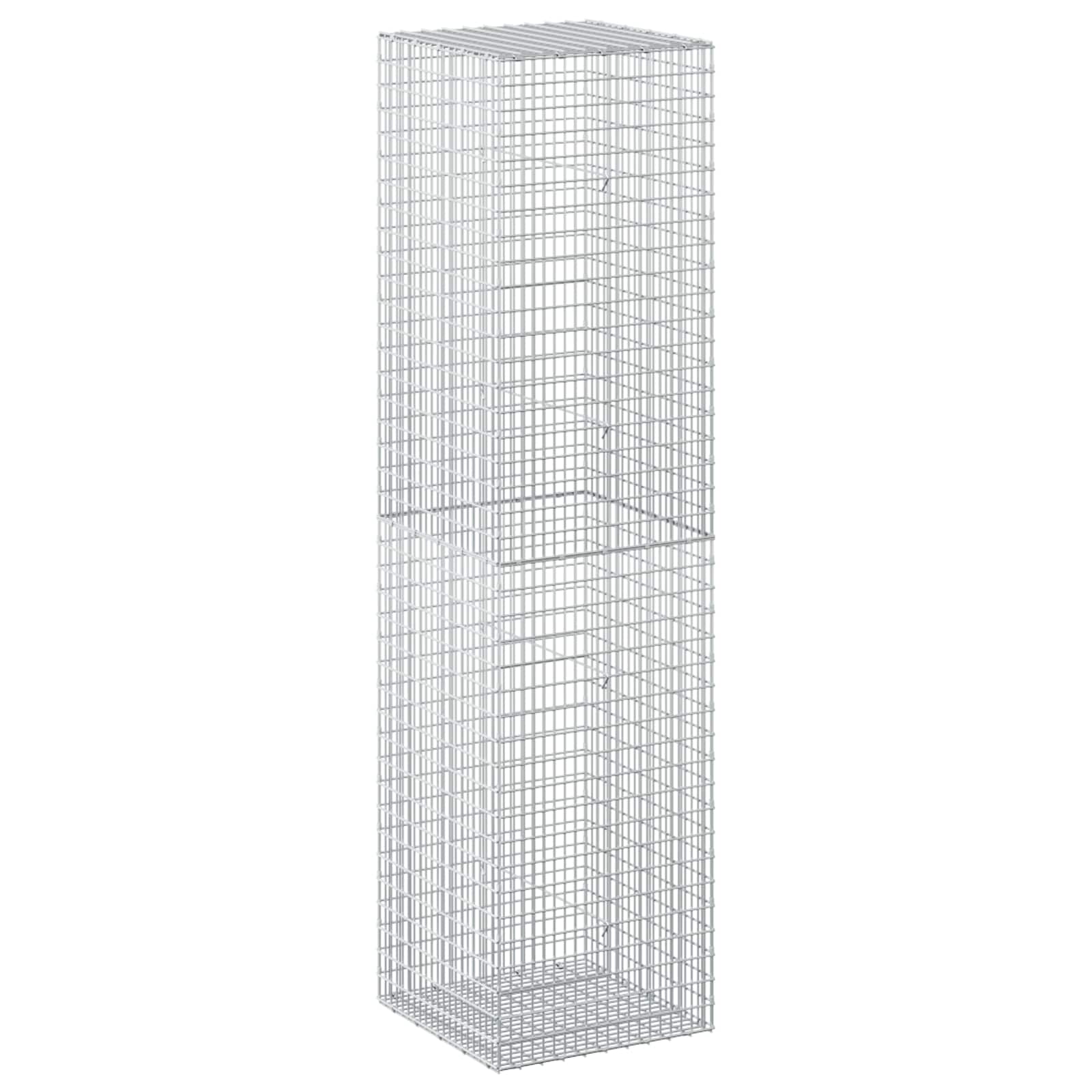 Gabione Mit 5 Mm Draht Und 5x2,5 Cm Maschen 50x50x200 Cm Vidaxl