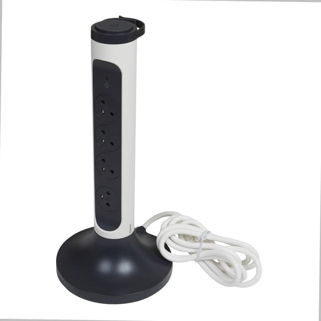 Vertikale TKD 4xPA 2m OSB Schwarz-Weiß Stecksockel (Europäische Steckdose) - 049410