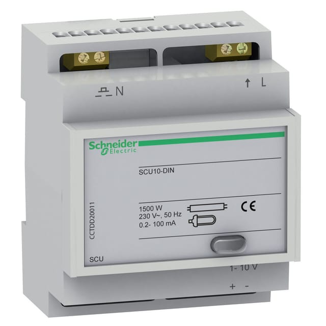 Schneider Electric SCU10-DIN 1-10V 4 Mod Dimmer - CCTDD20011