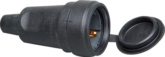 Kopp Vollgummi-Kontraststecker mit Deckel Schwarz - 181016003 [10 Stück]