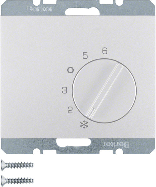 Hager Berker Raumthermostat mit Umschaltkontakt K5 Aluminium - 20267103