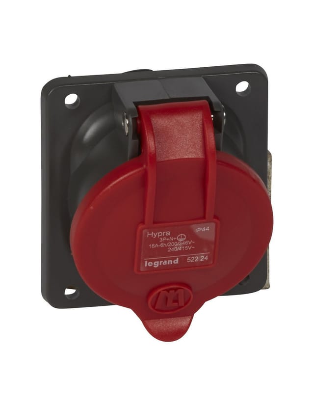 Legrand Hypra Einbausteckdose 400V 32A 4P IP44 Kunststoff - 052919