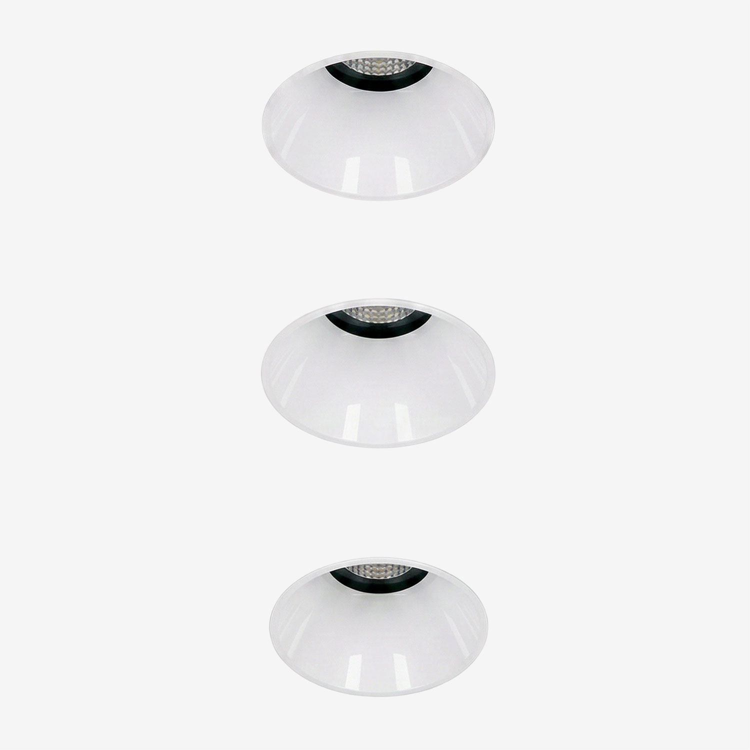 Sklum Pack Mit 3 Rahmenlosen, Runden, Eingelassenen Led-downlights Ø5,3 Cm Aus Aluminium Orelva Weiss