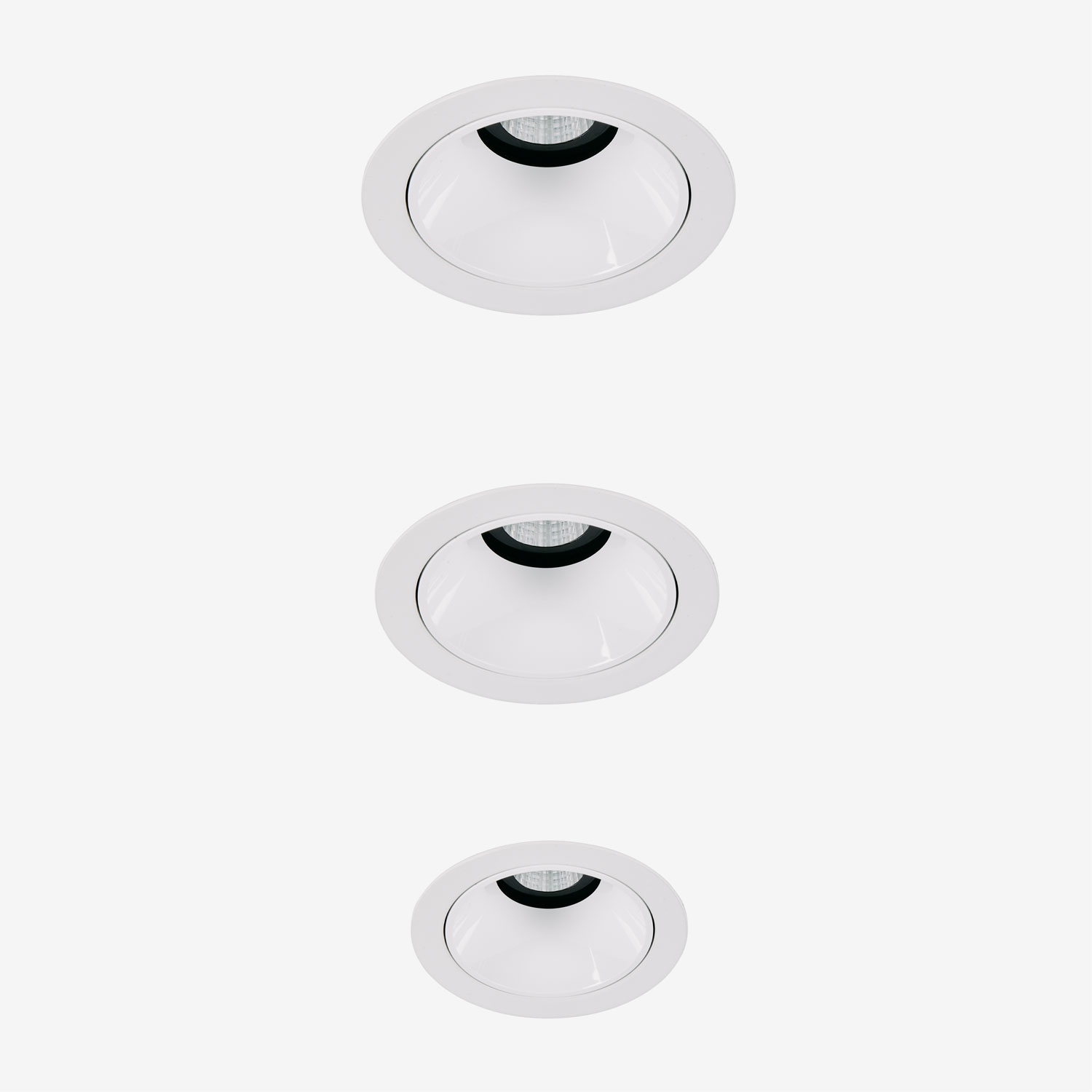 Sklum Pack Mit 3 Led-einbau-downlights Mit Runden Rahmen Ø7 Cm Aus Aluminium Orelva Weiss