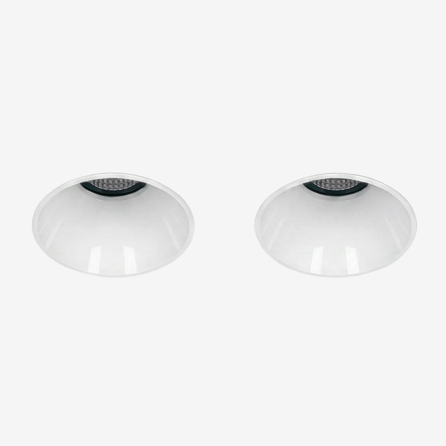Sklum Pack Mit 2 Rahmenlosen, Runden, Eingelassenen Led-downlights Ø5,3 Cm Aus Aluminium Orelva Weiss