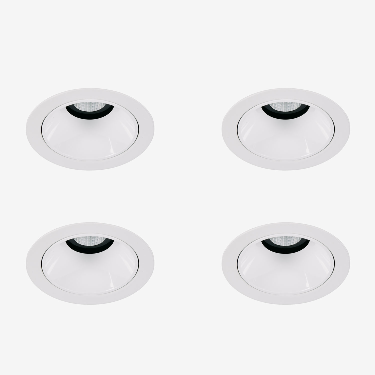 Sklum Pack Mit 4 Led-einbau-downlights Mit Runden Rahmen Ø7 Cm Aus Aluminium Orelva Weiss