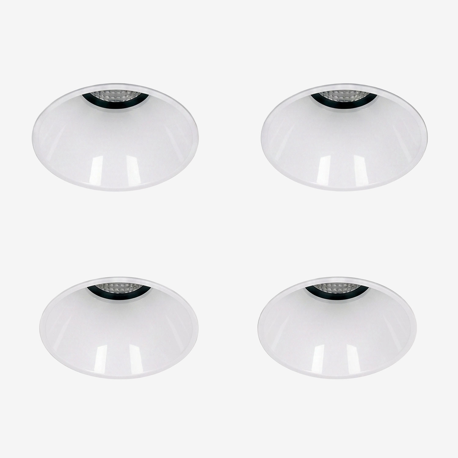 Sklum Pack Mit 4 Rahmenlosen, Runden, Eingelassenen Led-downlights Ø5,3 Cm Aus Aluminium Orelva Weiss