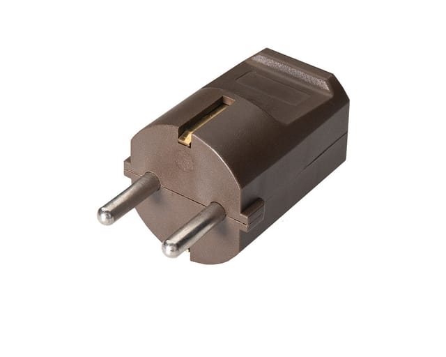 Martin Kaiser Braun MK Stecker mit Erdungskontakt und schwarzer Hülse - 519oT/br [50 Stück]