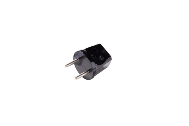 Martin Kaiser Schwarz 6 Ampere MK Stecker ohne Erdungskontakt - 612/sw [90 Stück]