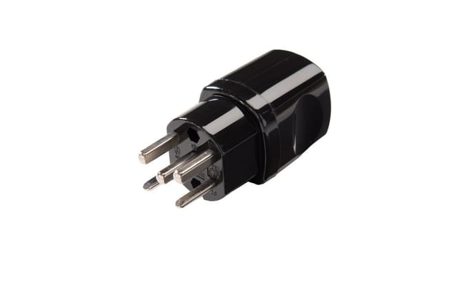 Martin Kaiser Schwarz 5-poliger Schweizer Stecker Typ 25/16 Ampere mit Erdungskontakt - 547/sw [30 Stück]