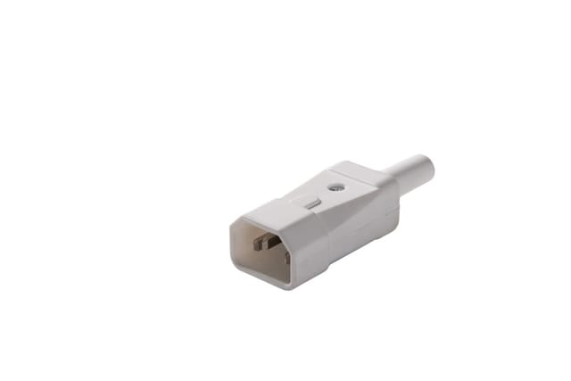 Martin Kaiser C14 IEC Gerätestecker 10A Erdungskontakt Arctic White - 749/kws [25 Stück]