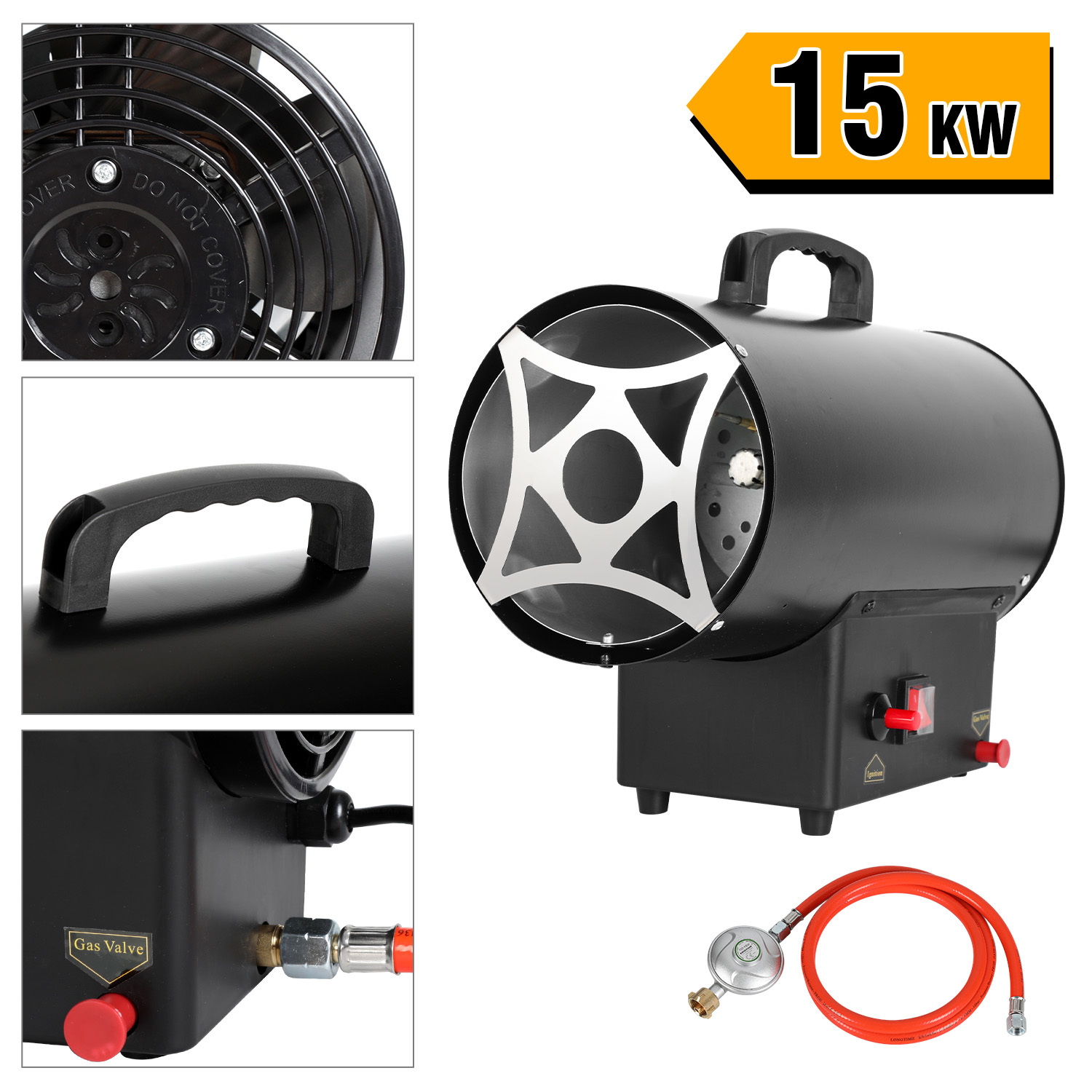Jiubiaz Gasheizgebläse 15 Kw, Verbrauch 1,09 Kg/h, 220–240 V Heizgebläse Für Arbeitsbereiche