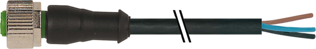 M12 Weiblicher Sensors Kabel 4-Pin PUR 5M Schwarz - 7000-12221-6340500