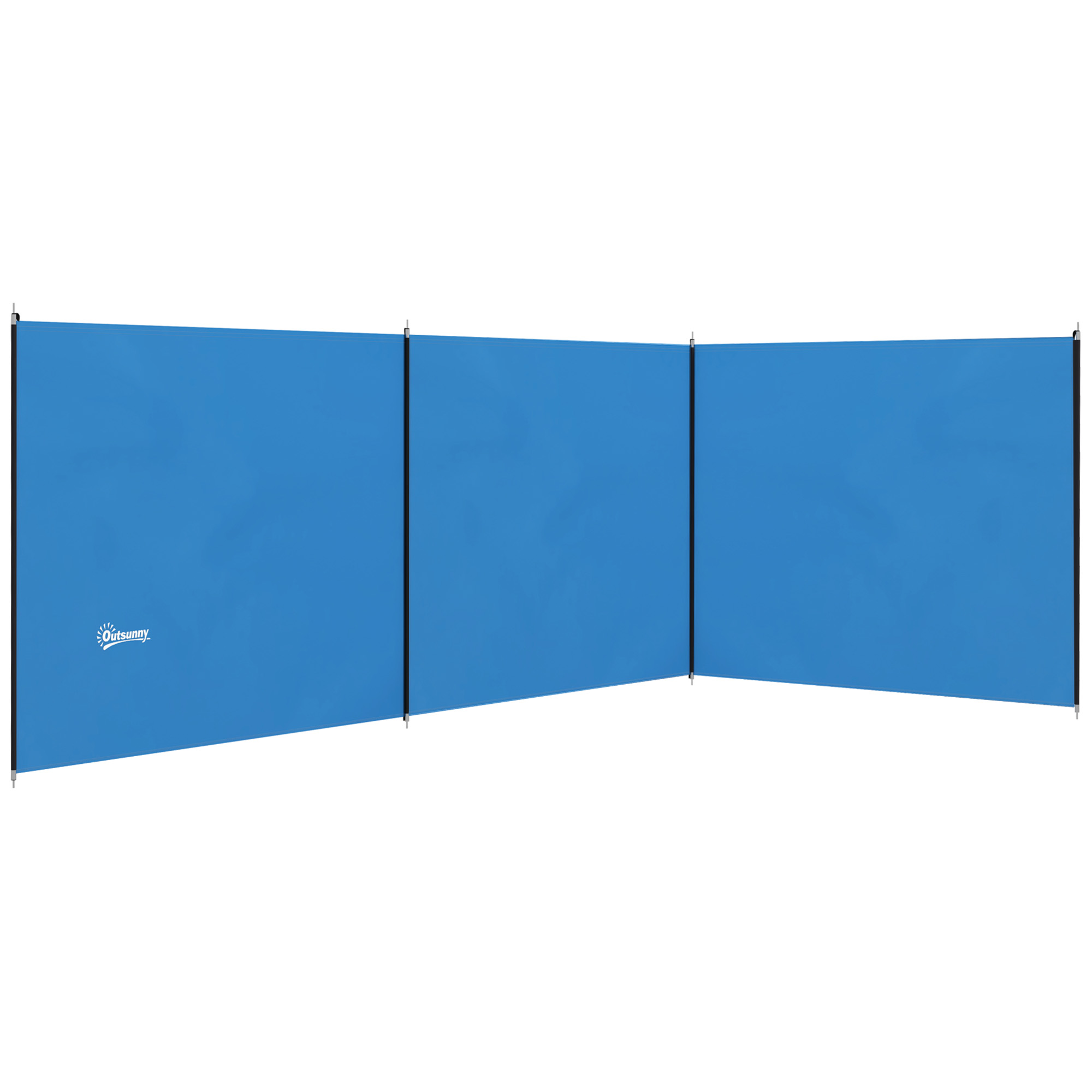 Klappbarer Windschutz, 4 Stahlheringe, 540 X 150 Cm, Blau