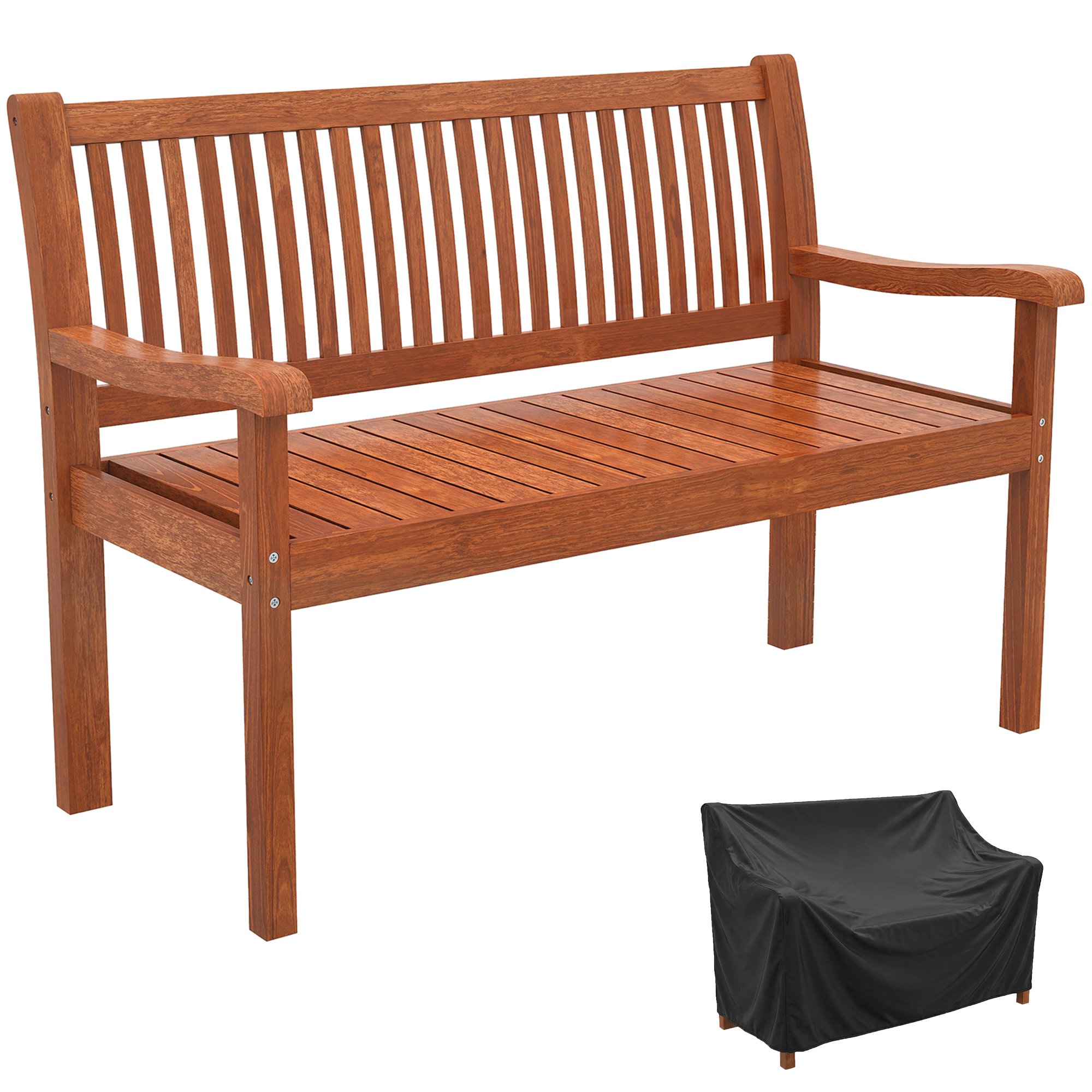 Gartenbank, Mit Rückenlehne, 125 X 62 X 90 Cm, Helles Holz