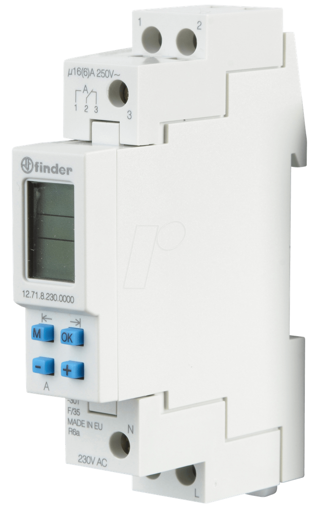 Finder Digitaler Wöchentlicher Timer Schalter 16A 230V DIN Schiene - 12.71.8.230.0000