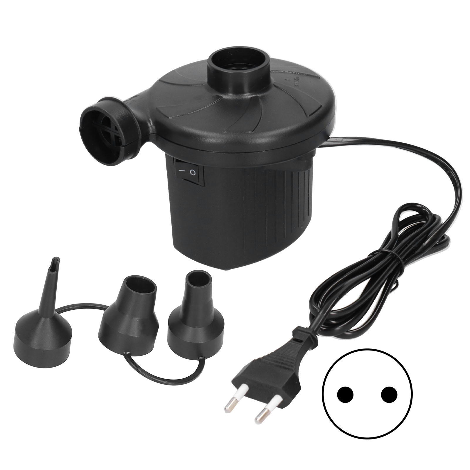 Tragbare Elektrische Luftpumpe (150 W) Mit 3 Düsen, Universell Zum Aufblasen Und Ablassen Der Luft Für Outdoor-camping, Eu-stecker 220 V