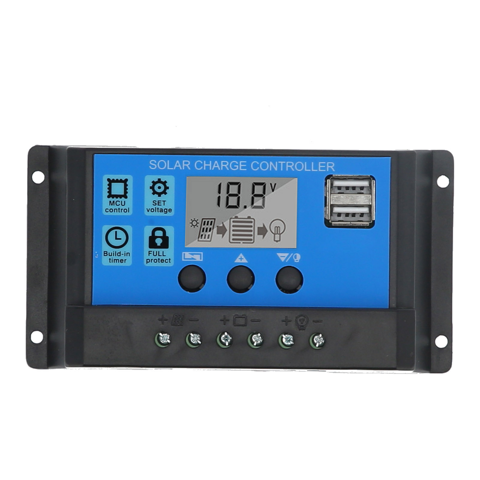 10a 12v 24v Bidirektionaler Mos-pwm-solarregler, 3-stufiger Solarmodul-controller Für Batterie