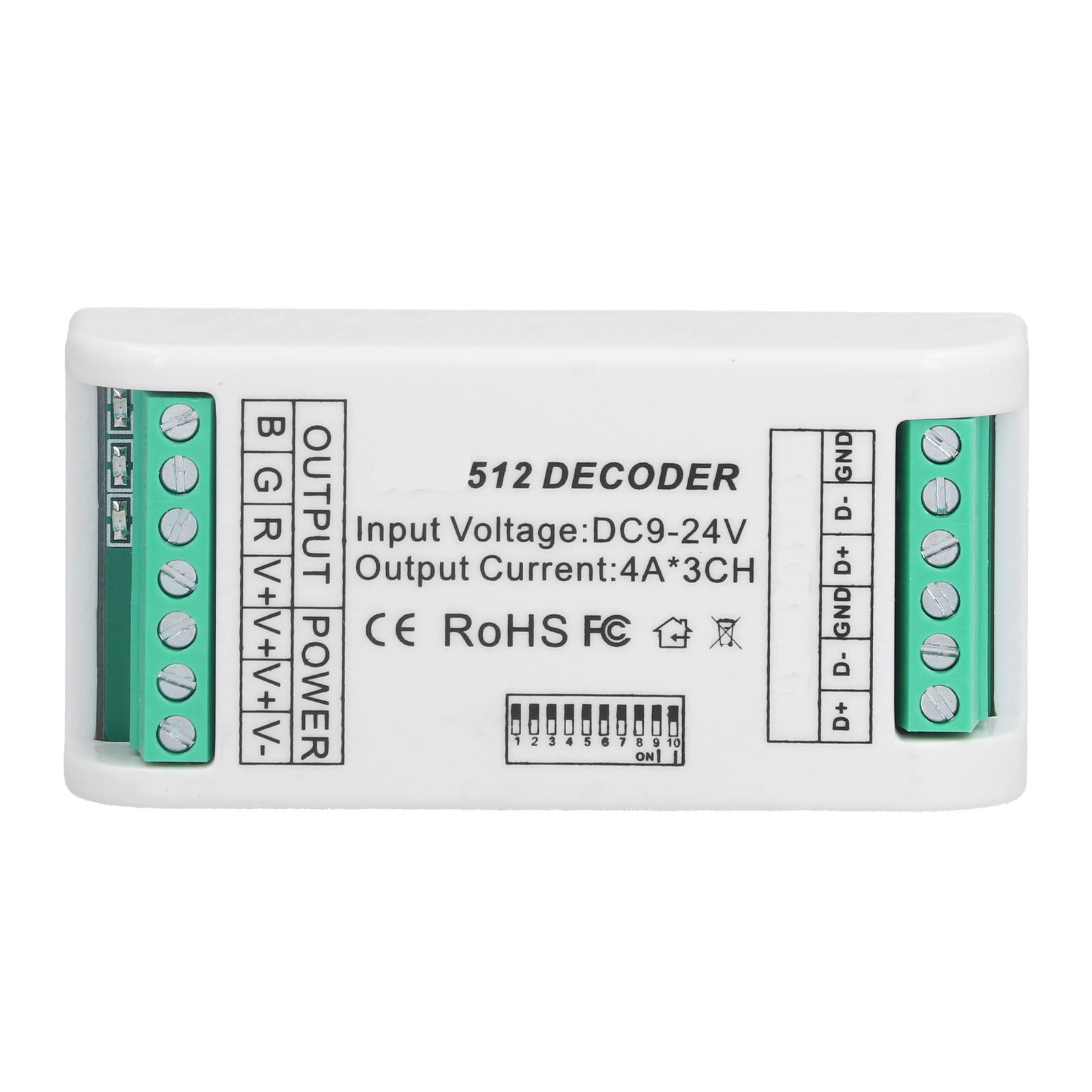 3-kanal-led-decoder, Rgb-dmx512-controller, Konstantspannungsregelung 9–24 V