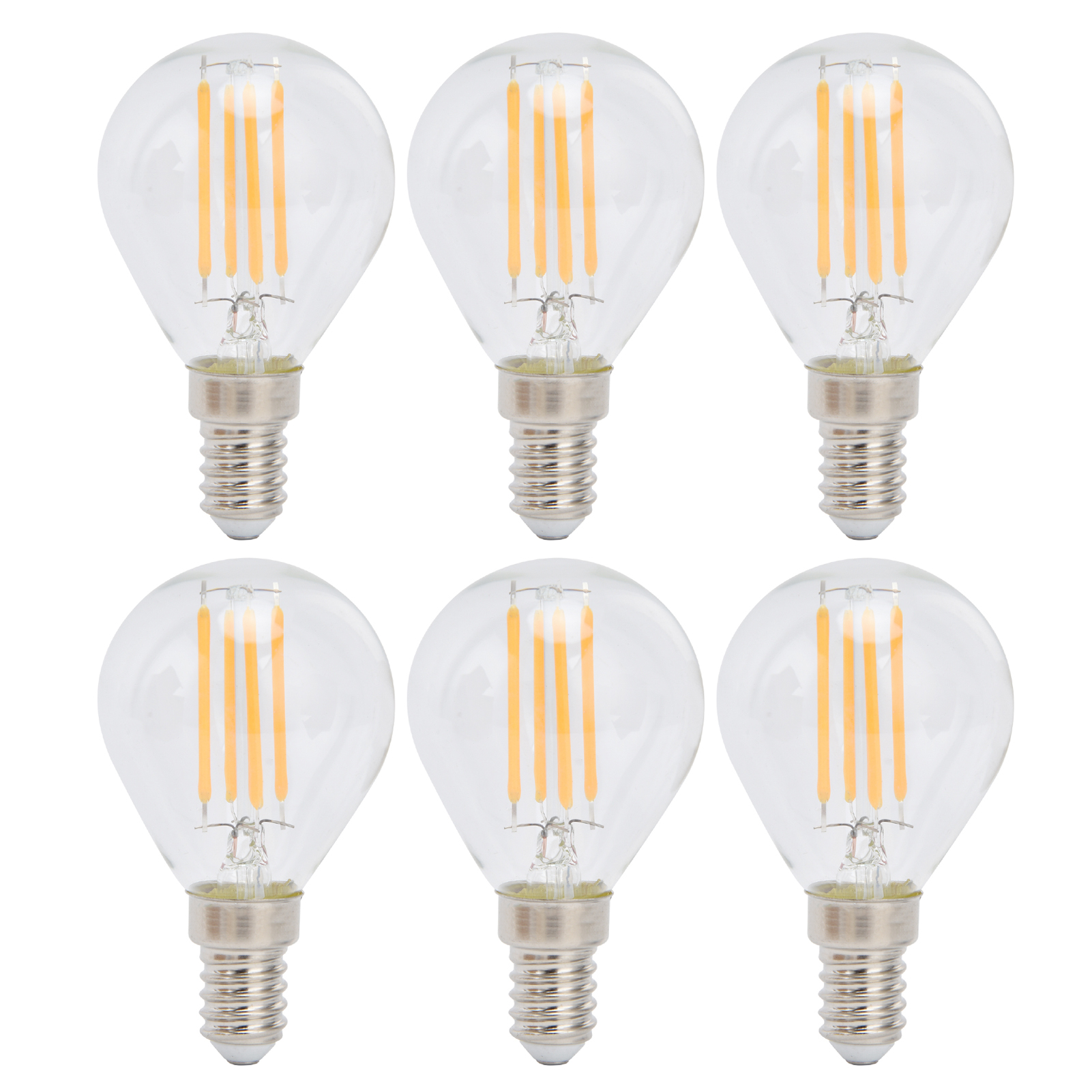 Set Mit 6 Klaren G45-retro-led-lampen Mit E14-fassung Für Heimdekoration Und Dekorative Beleuchtung, 6 W, 220 V, Warmweißes Licht