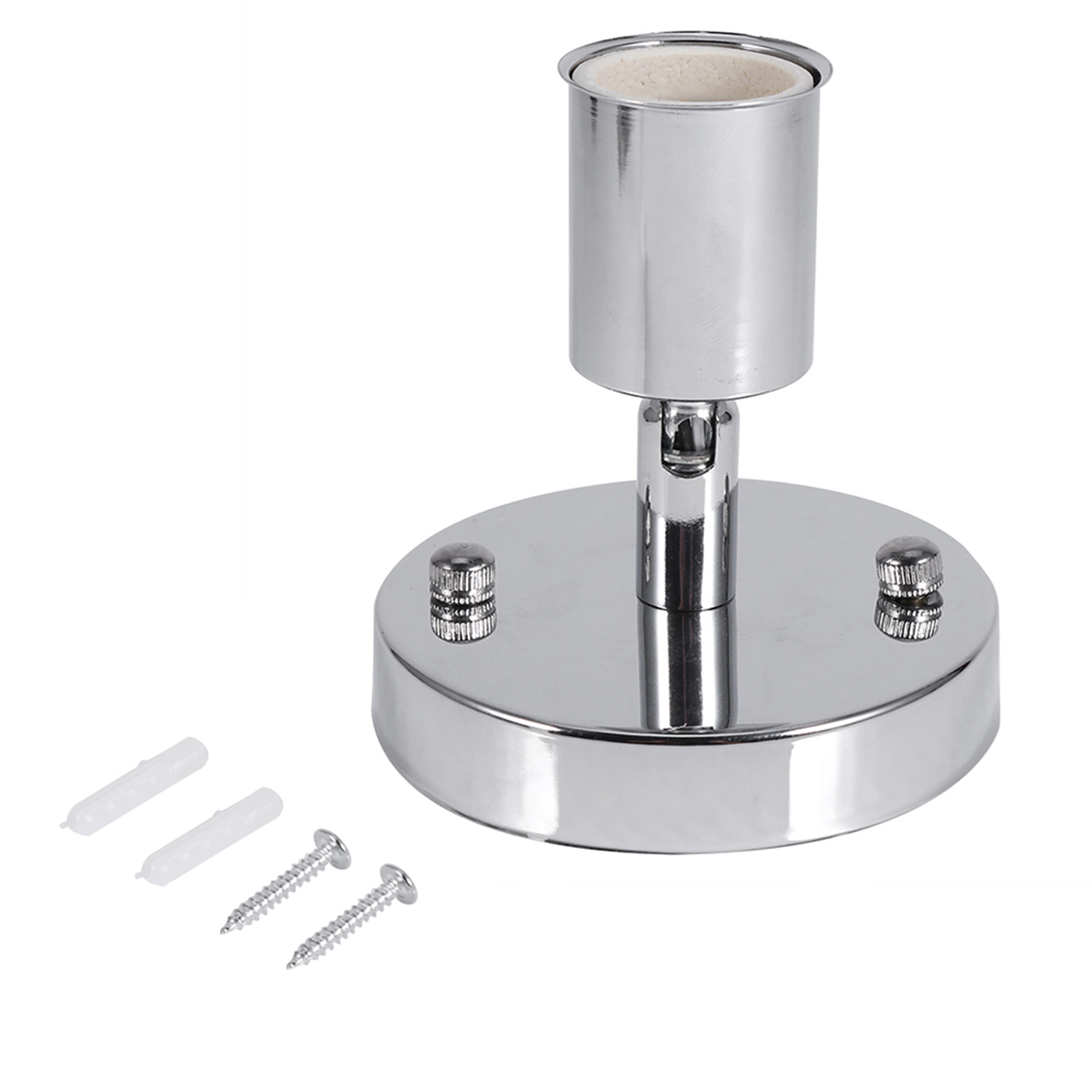 Retro-moderne E27-fassung Für Decken- Oder Wandleuchten, 180° Drehbar, Keramik, Eisen, Silber
