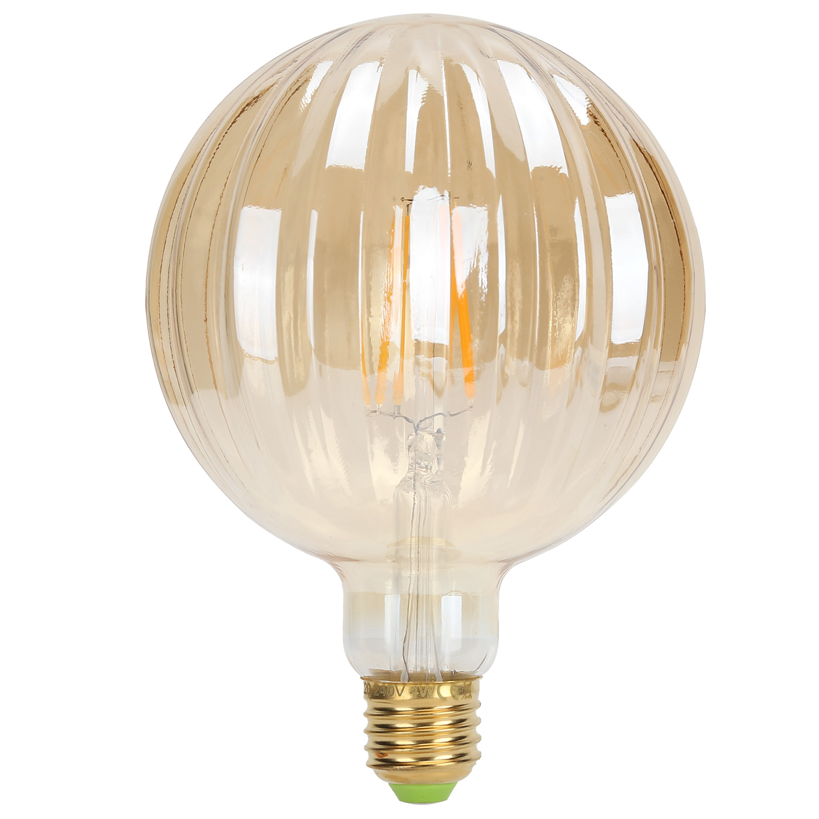 G125 4w E27 Led-lampe, Wassermelonenform, Flexibler Glühfaden, Warmes Licht, 220v, Dimmbar, Heimdekoration, Klarglas (gold)