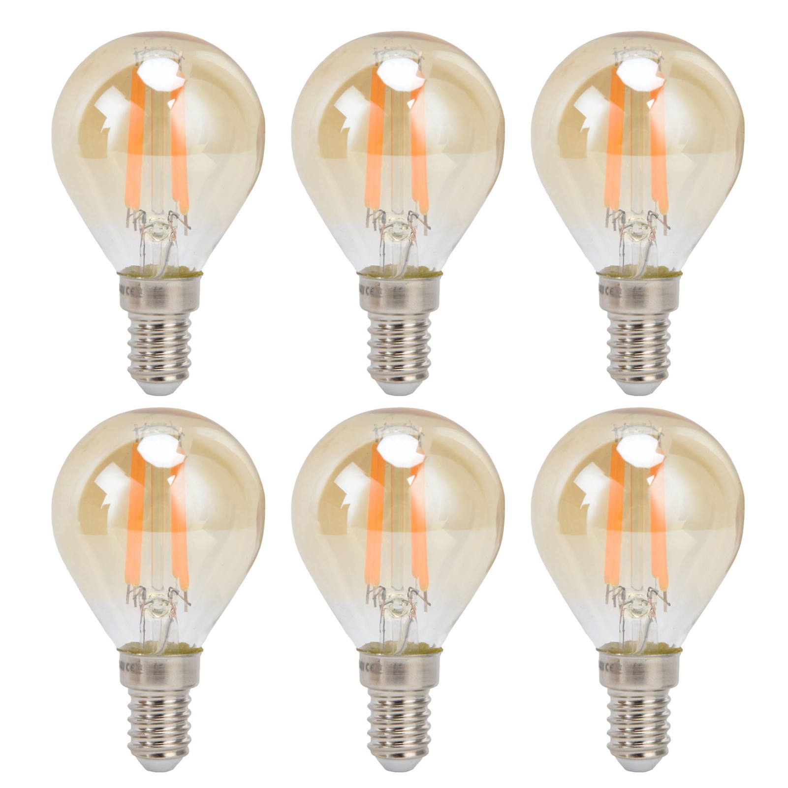 Set Mit 6 Vintage-gold-led-lampen, G45 E14-sockel, Für Die Wohnraumbeleuchtung, 4 W, 220 V, Warmweiß