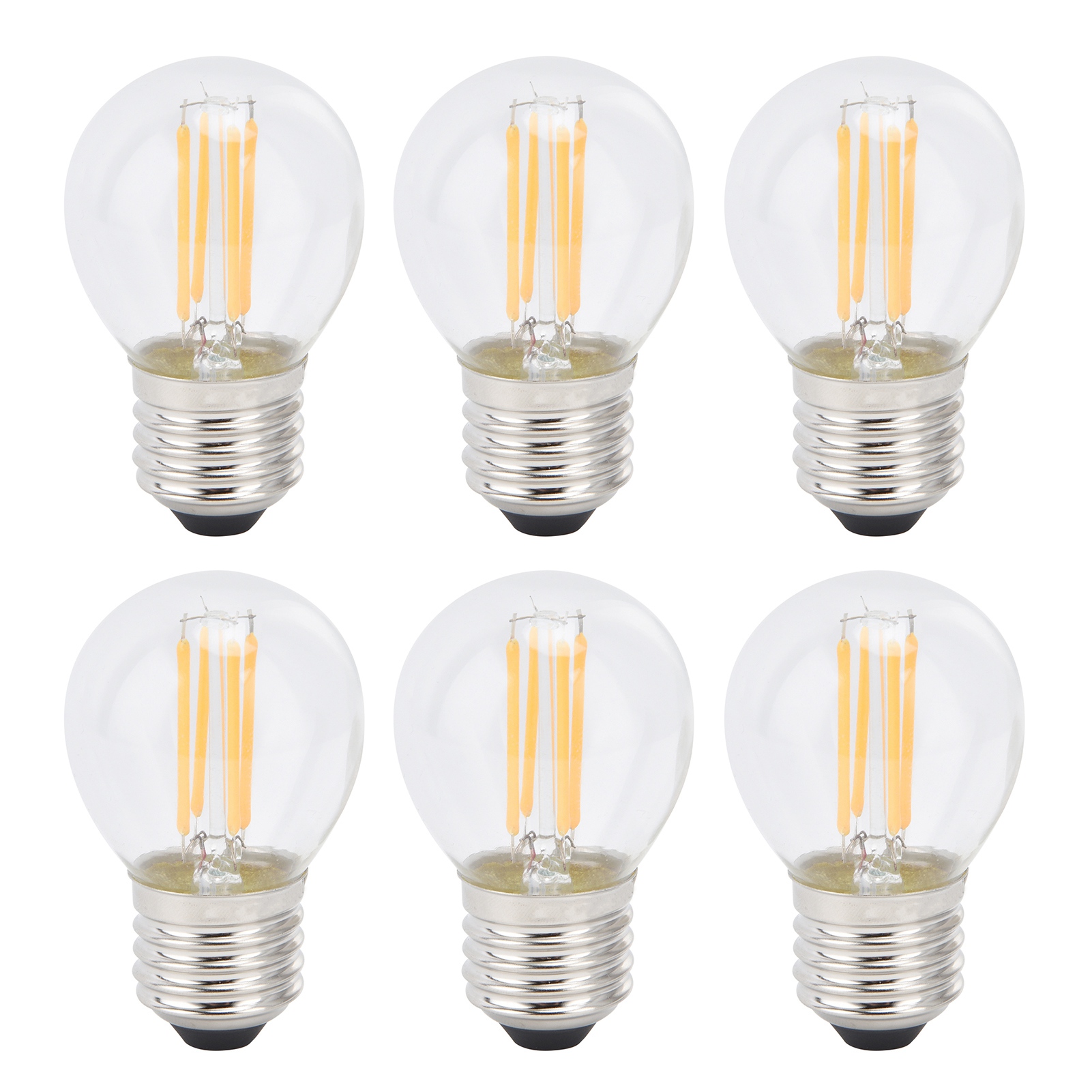 6er-pack G45 E27 4w Klare Dimmbare Led-glühlampen Mit Glühfaden, 110v Warmweiß, Für Die Heimbeleuchtung