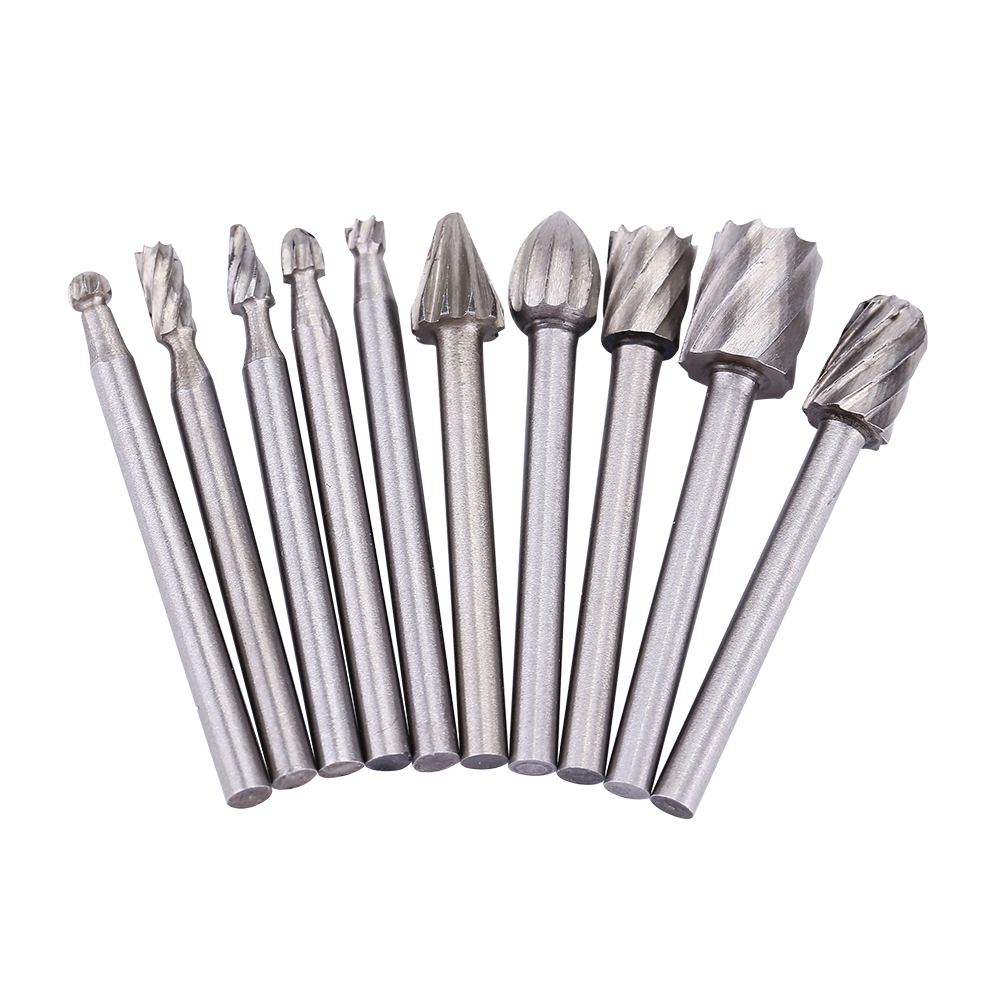 Satz Mit 10 Hartmetall-schleifscheiben Aus Schnellarbeitsstahl, Rotationsfräsern, Holzgravurwerkzeug, Drehbank, 3 Mm Rundschaft