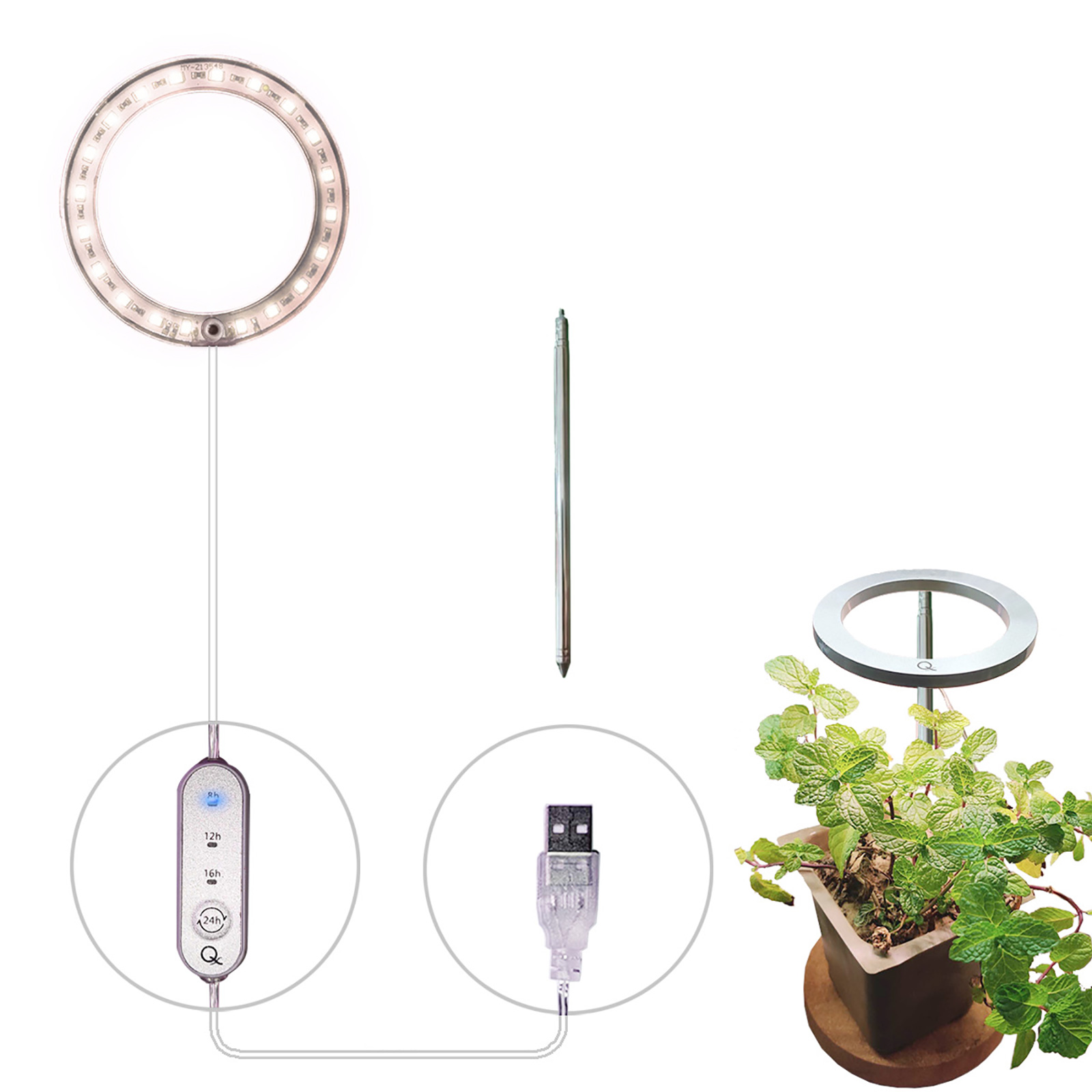5v Abs Led-pflanzenlampe, 53,55 Lm/w, Einzelkopf, Gelb, Vollspektrum, Für Pflanzenwachstum