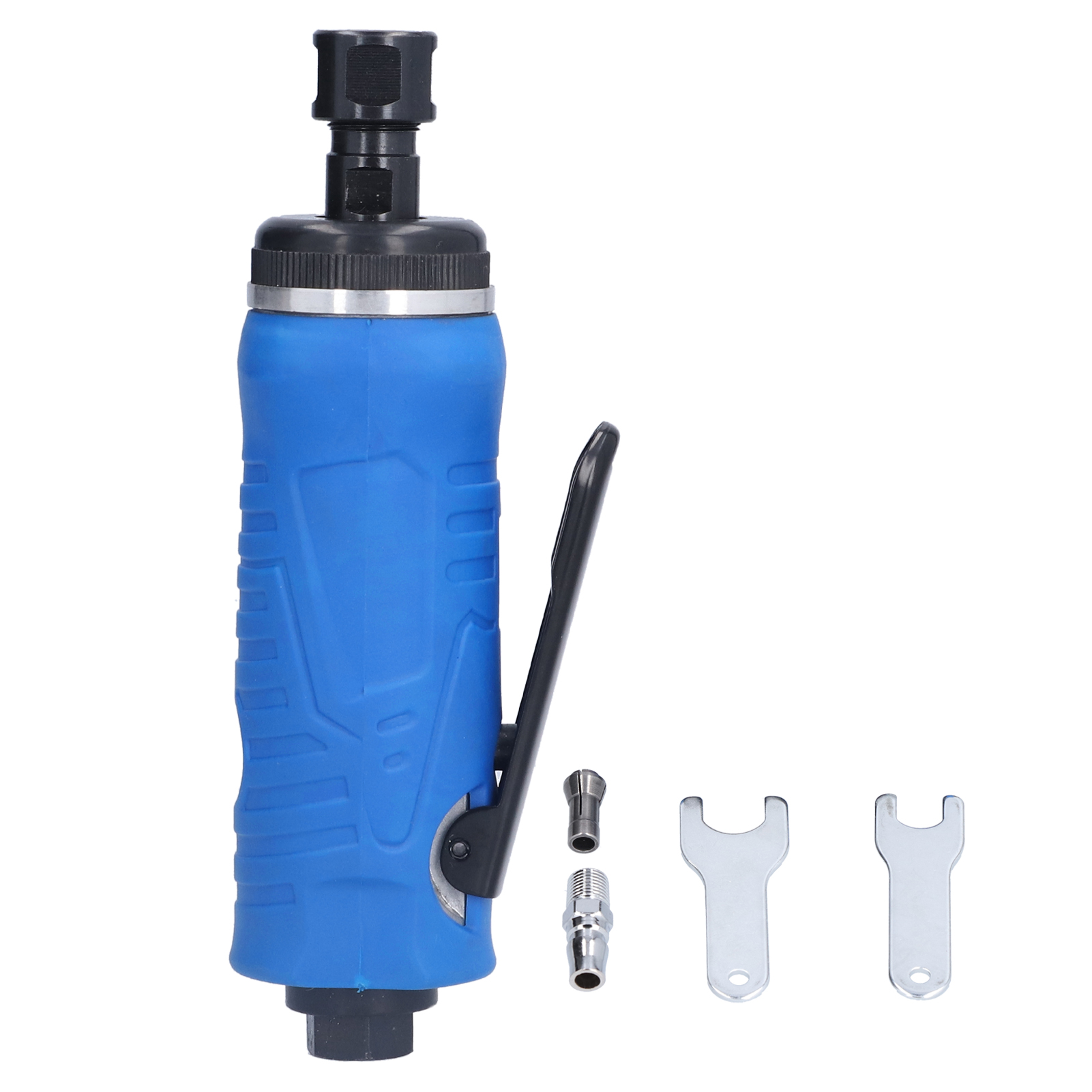 Industrieller, Stoßfester Pneumatischer Winkelschleifer Aus Zinklegierung Zum Gravieren Und Schleifen, 22.000 U/min, 3-mm-/6-mm-spannfutter, 90 Psi, Mit Schraubenschlüsseln Und Schnellkupplung
