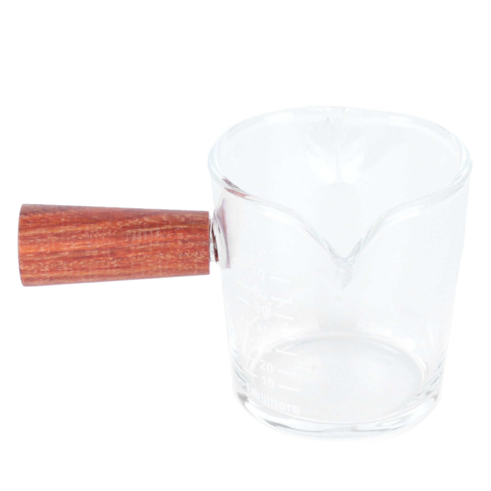 Doppelt Ausgießbarer Messbecher Mit Holzgriff, Hitzebeständig, Küchenutensil Für Den Haushalt, 70 Ml