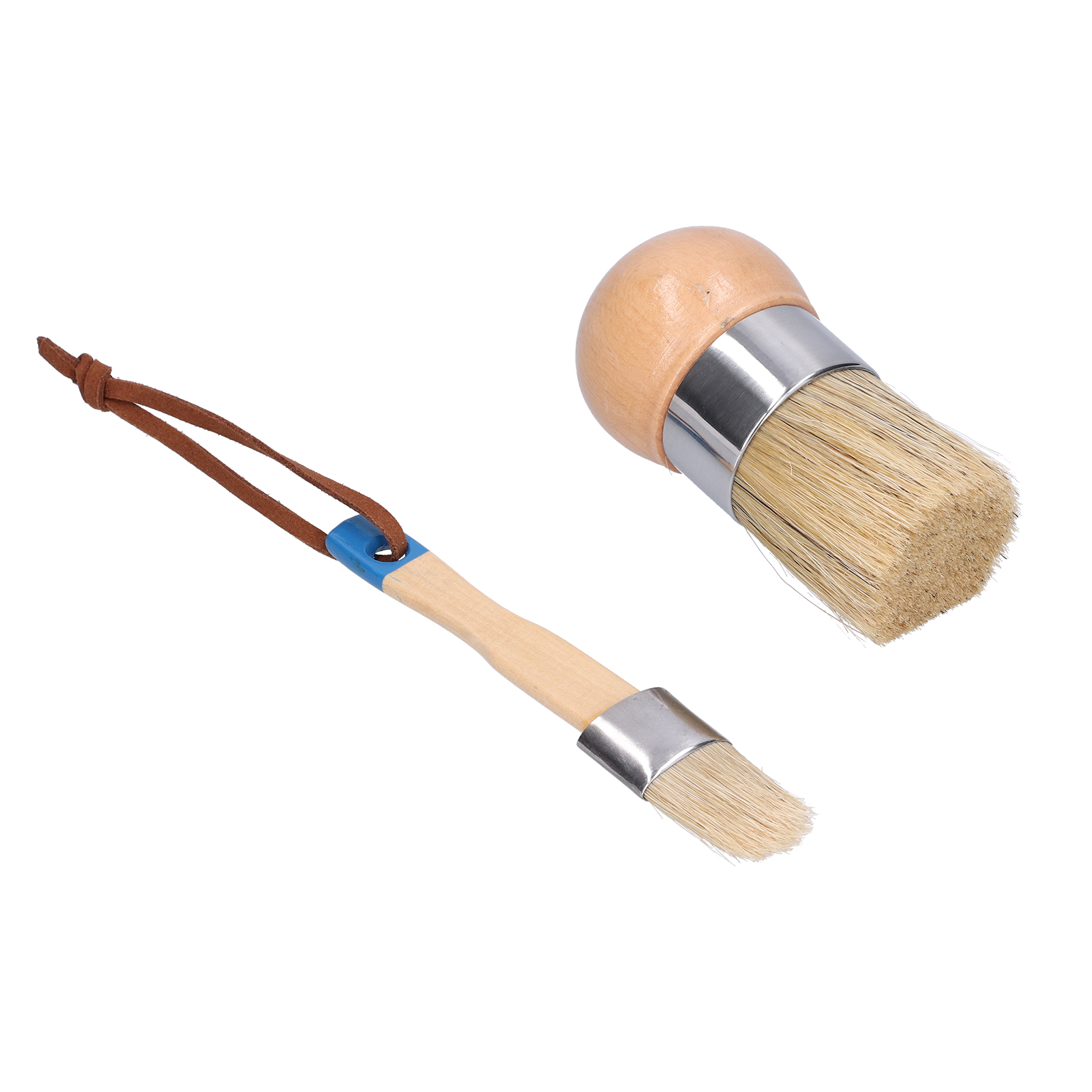 Set Mit 2 Pinseln (5 Cm Und 2,8 Cm), Aus Buchenholz Und Synthetischen Borsten, Für Möbel, Wanddekoration Und Diy-kunstbedarf